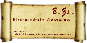 Blumenschein Zsuzsanna névjegykártya